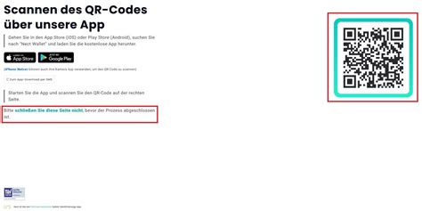 nect registrierung qr code